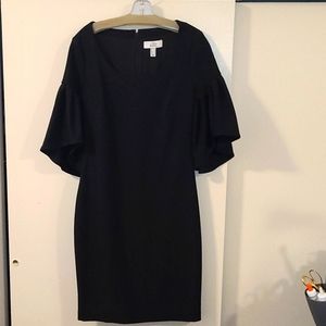 Badgley Mishka black dress with flutter sleeve